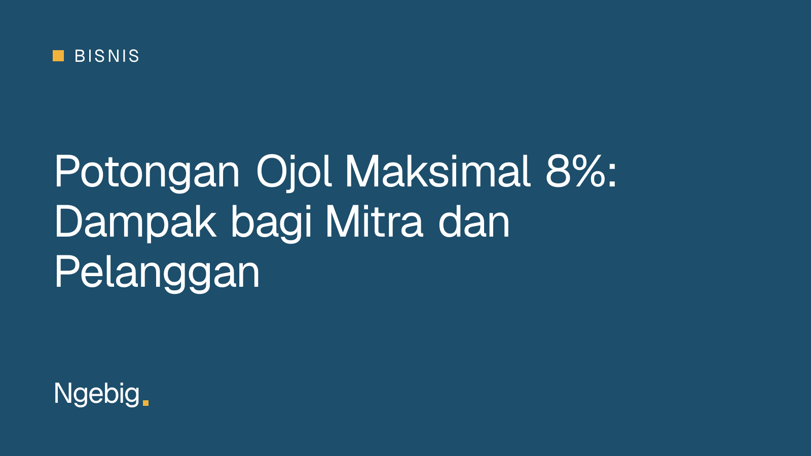 Ilustrasi kartu judul artikel potongan ojol maksimal 8 persen dan dampaknya bagi mitra pengemudi